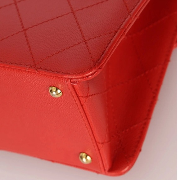 RARE 1997 vintage red Chanel Kelly 24k gold plated - Picture 12 of 17